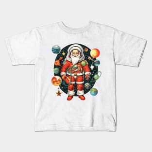 Vintage Space Cadet Santa Kids T-Shirt